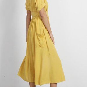 Mod Ref Wrap Dress in Mustard Yellow